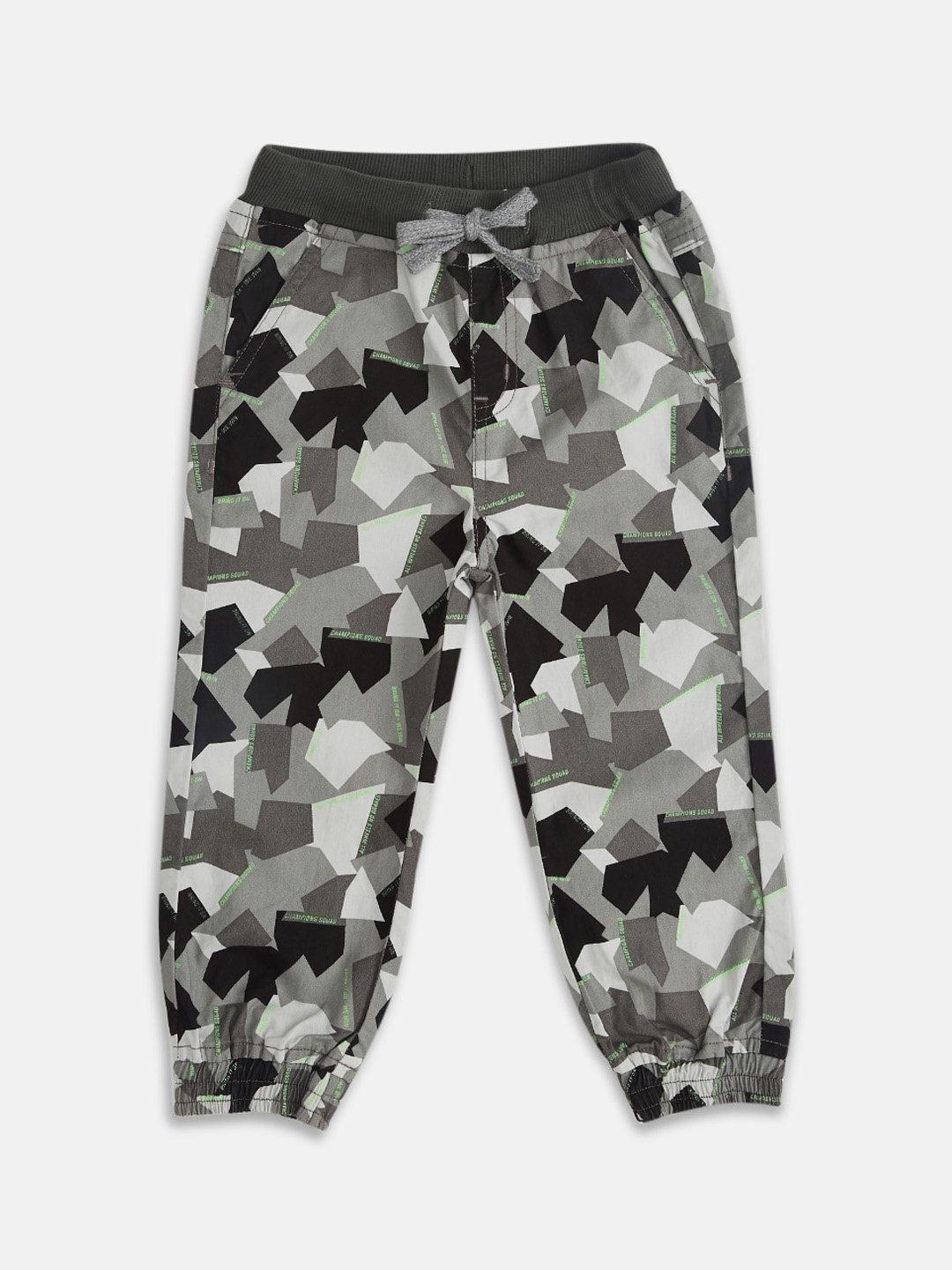 

Pantaloons Baby Boys Grey Camouflage Printed Joggers Trousers