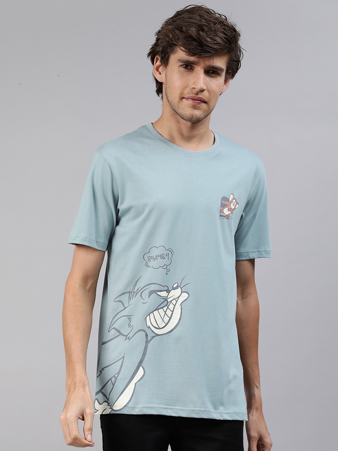 

The Souled Store Men Grey Graphic Printed Casual T-shirt