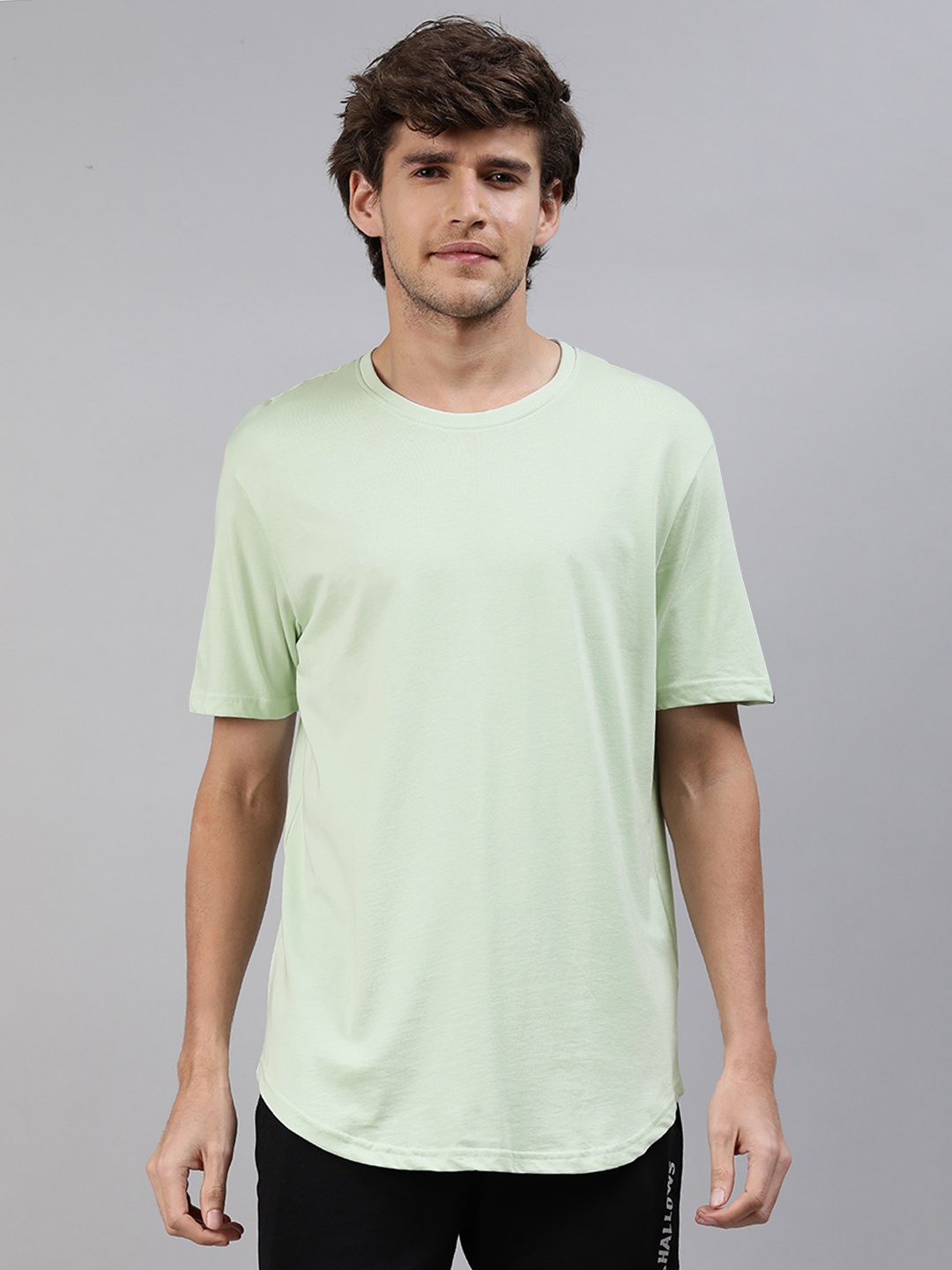 

The Souled Store Men Lime Green Solid Round-Neck T-shirt