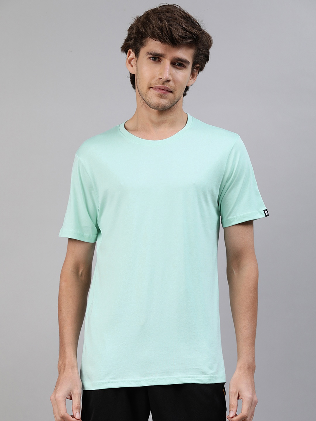 

The Souled Store Men Light Blue Solid Casual T-shirt