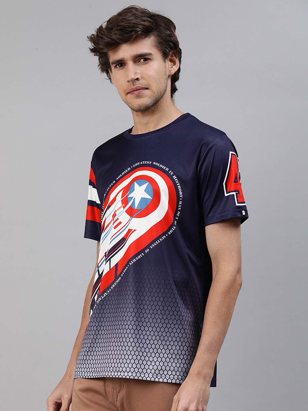 

The Souled Store Men Blue & Red Captain America Printed T-shirt