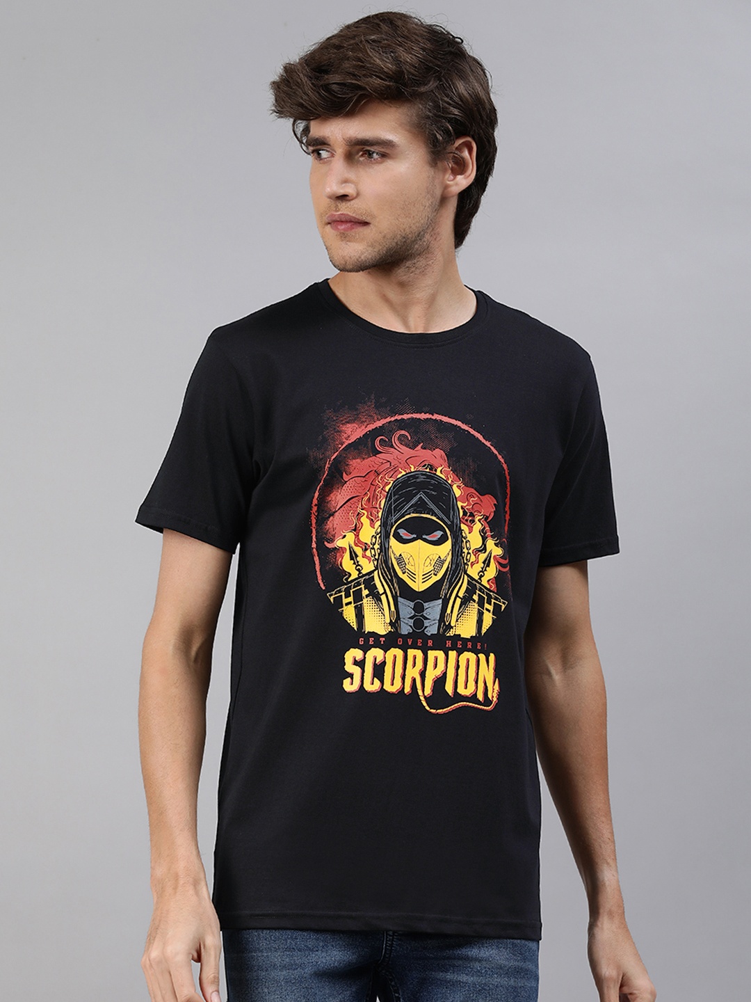 The Souled Store Men Black Mortal Kombat Printed T-shirt