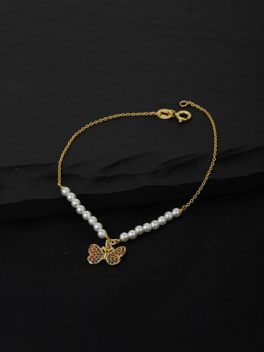 

Carlton London Women Gold-Plated White Pearls Handcrafted Bracelet