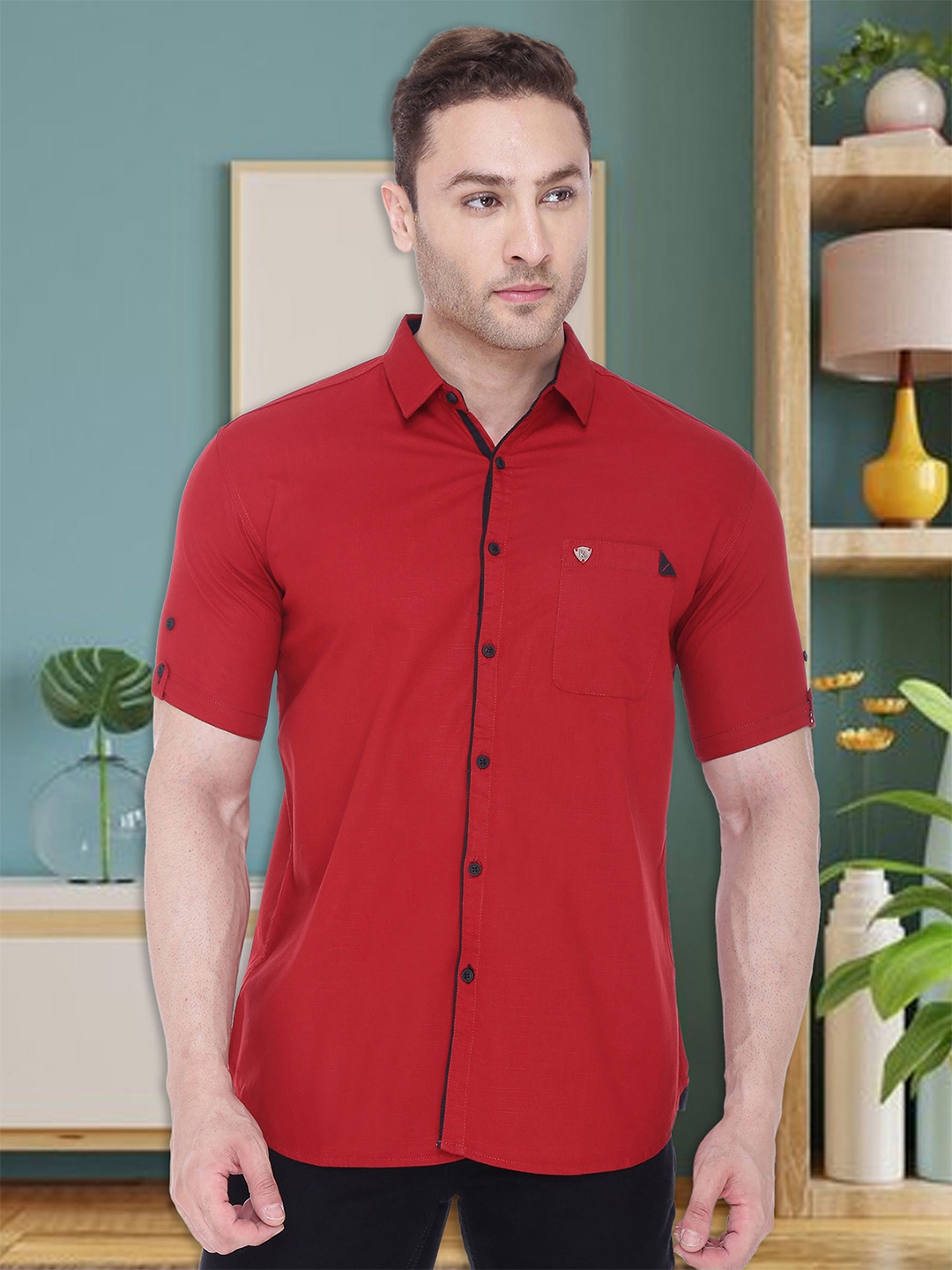

Kuons Avenue Men Maroon Smart Slim Fit Opaque Casual Shirt