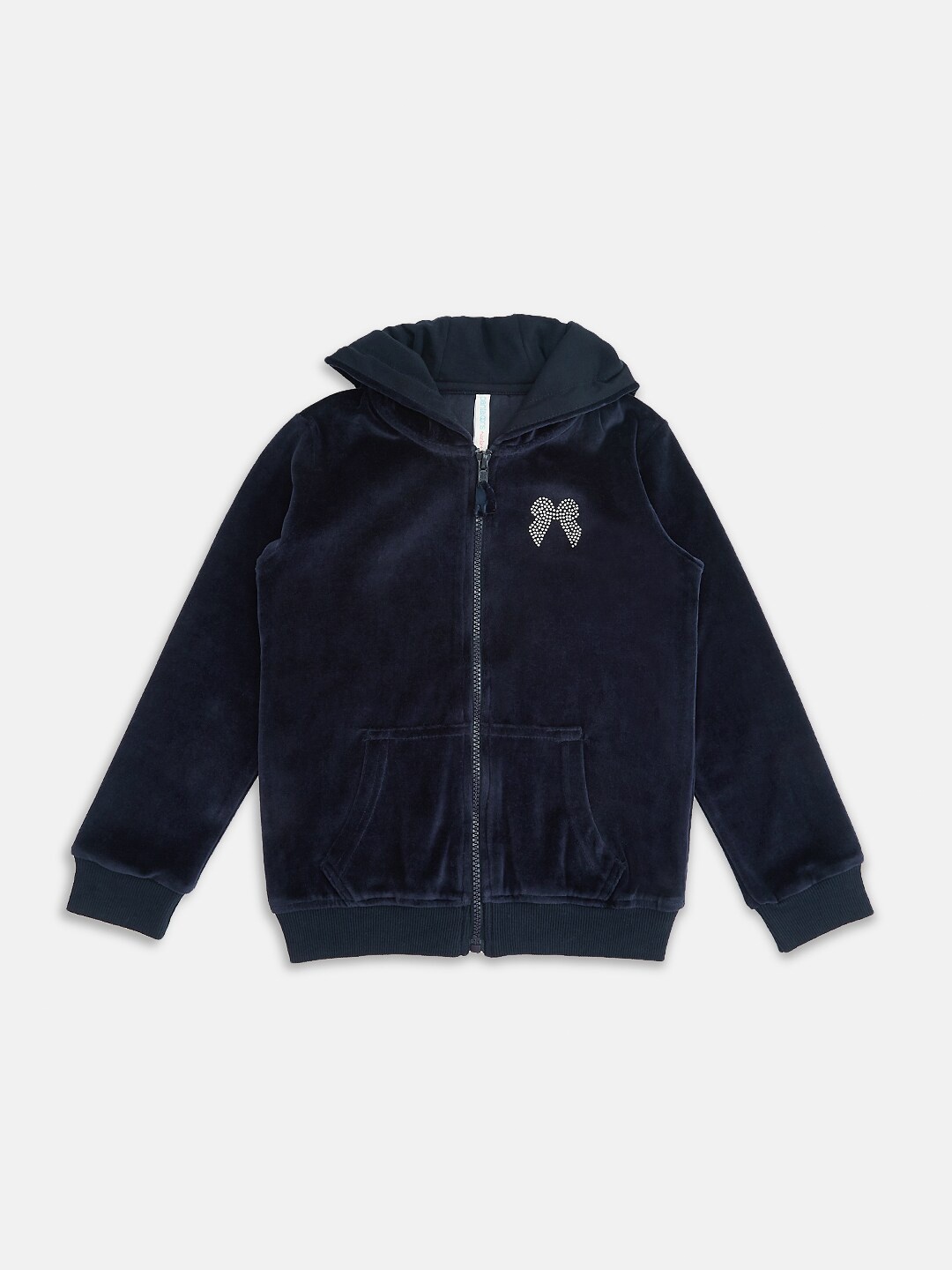 

Pantaloons Junior Girls Navy Blue Hooded Sweatshirt