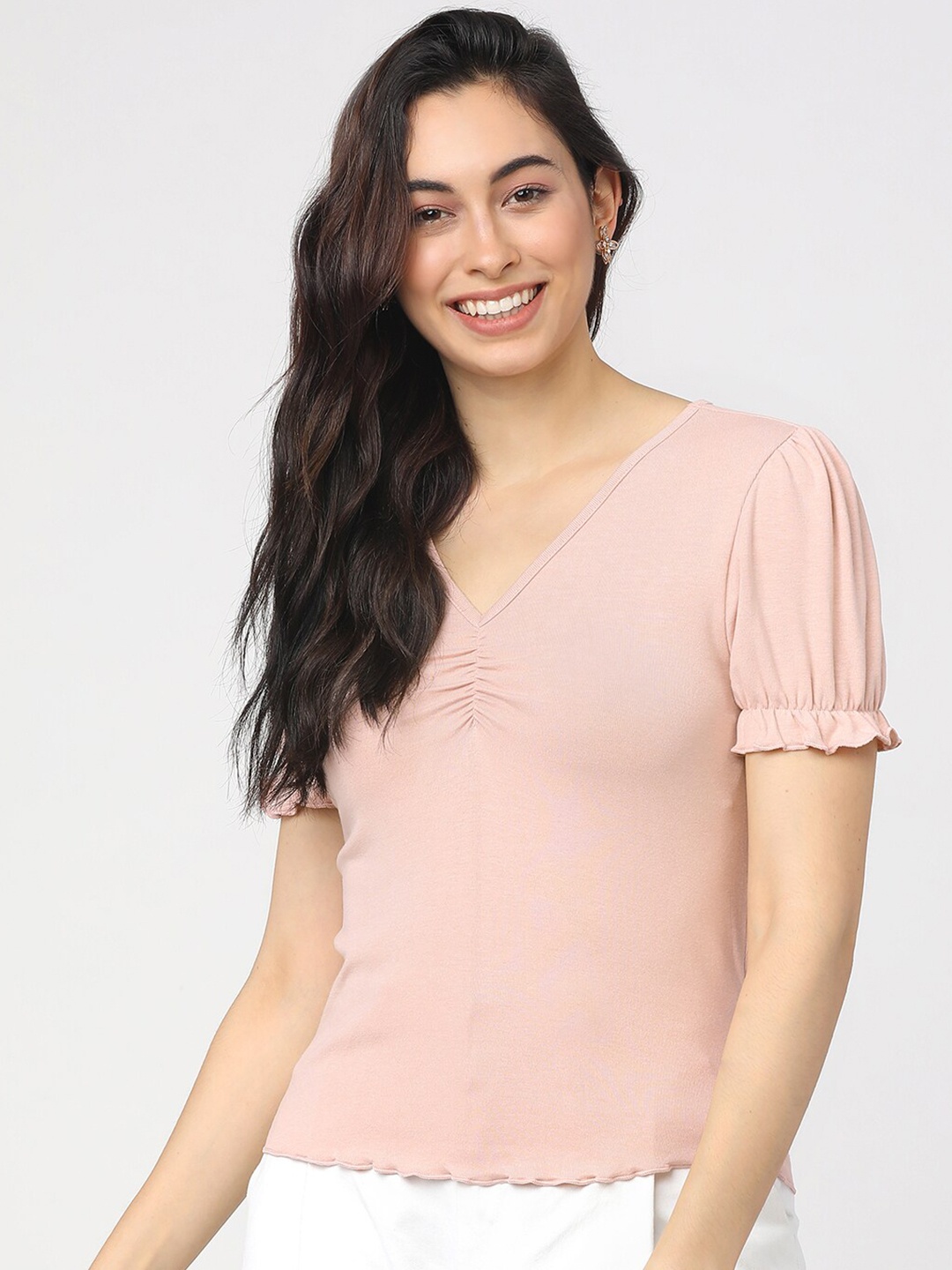 

Tokyo Talkies Pink Knited Regular Top