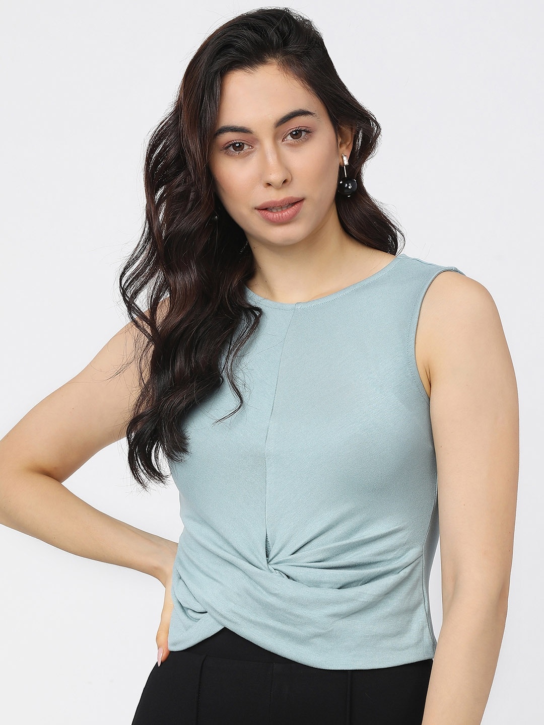 

Tokyo Talkies Grey Wrap Crop Top