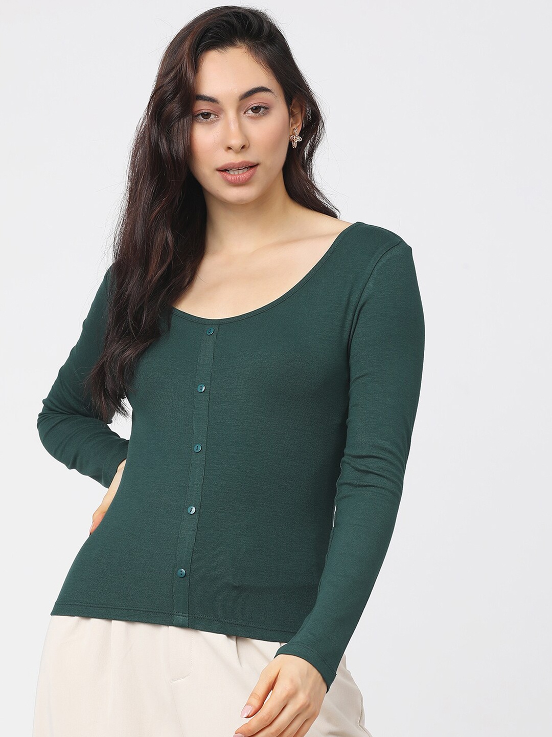

Tokyo Talkies Green Regular Top