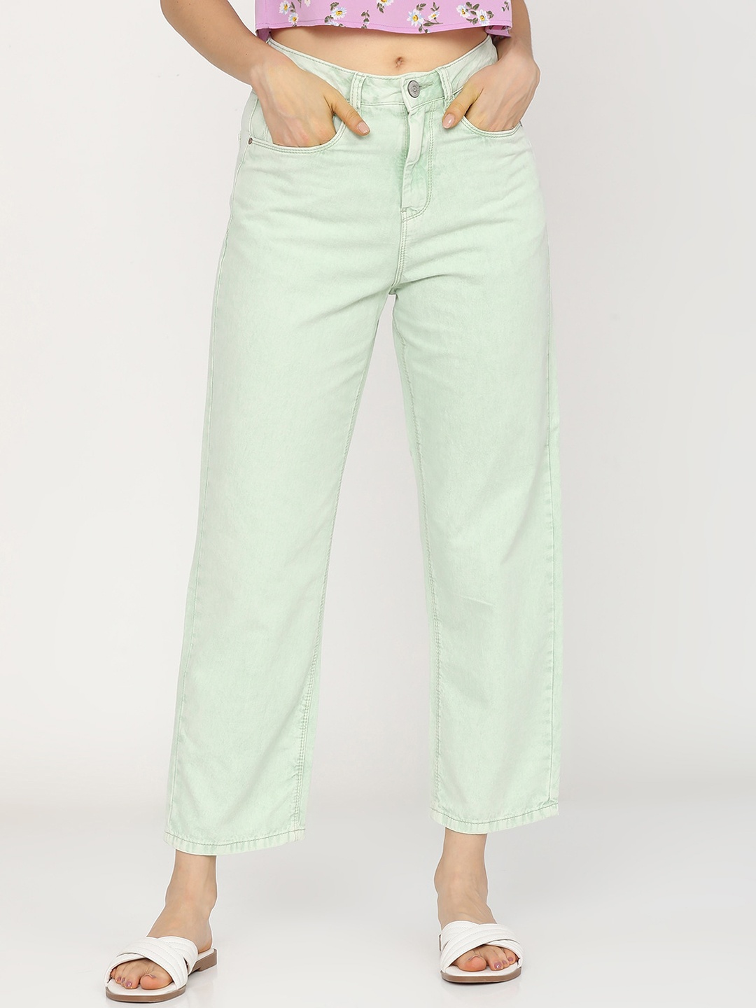 

Tokyo Talkies Women Green Slim Fit Jeans