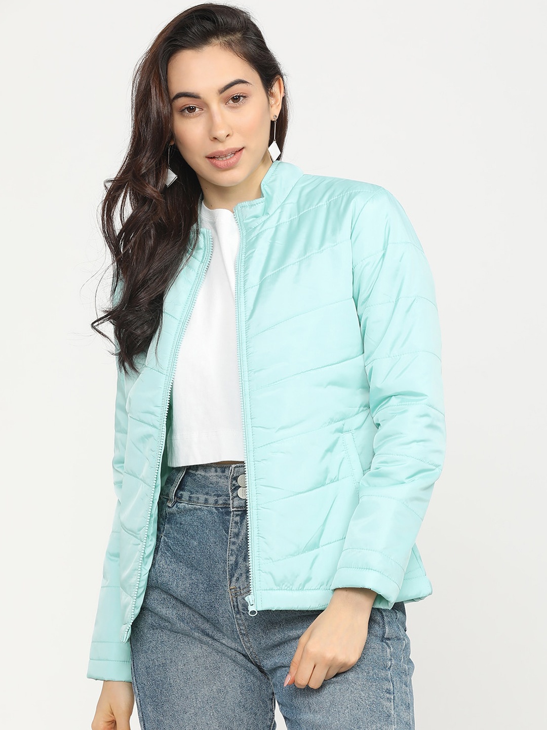 

Tokyo Talkies Women Blue Padded Jacket