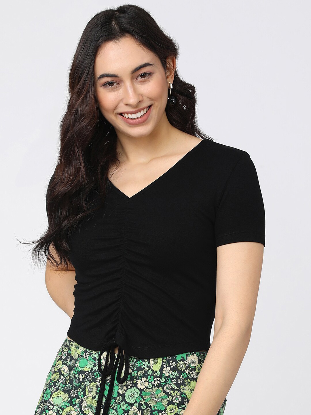 

Tokyo Talkies Black Striped Regular Top