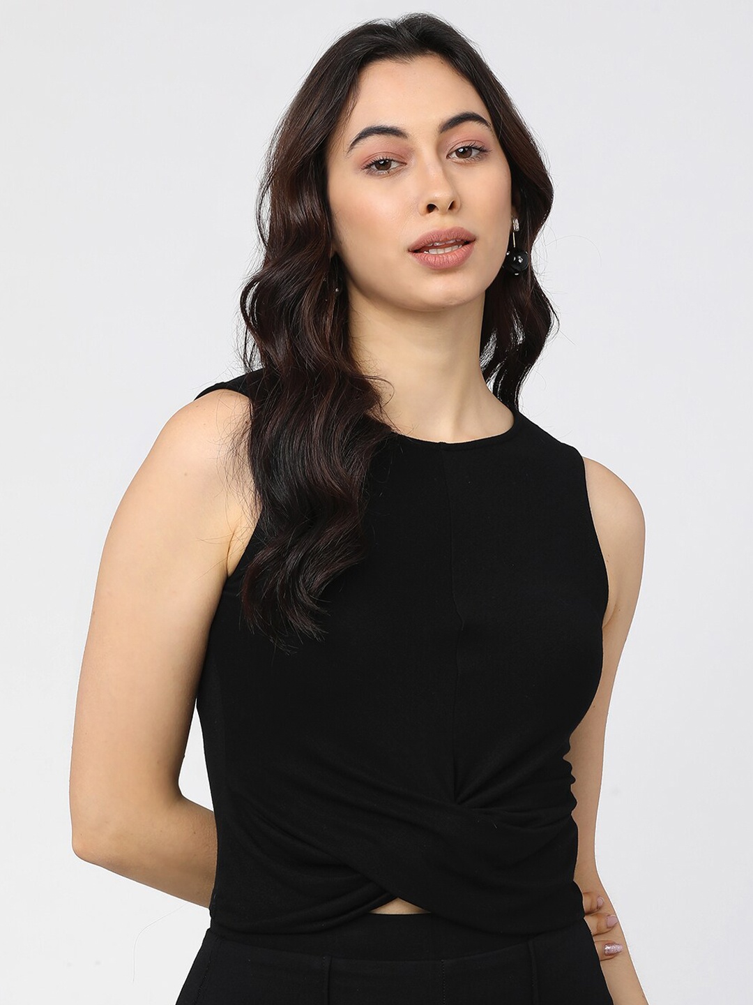 

Tokyo Talkies Black Regular Crop Top