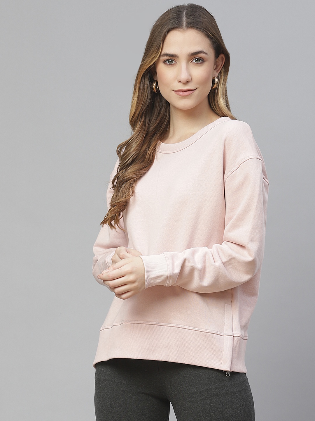 Marks & Spencer Women Pink Pure Cotton Sweatshirt