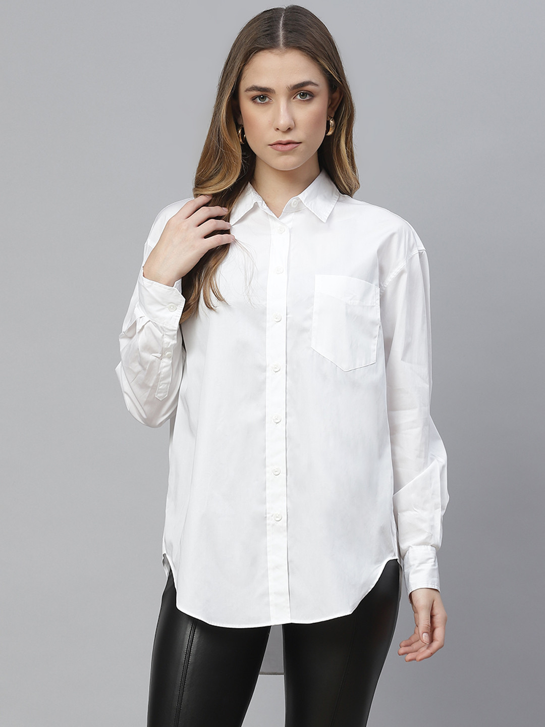 

Marks & Spencer White Pure Cotton Shirt Style Top
