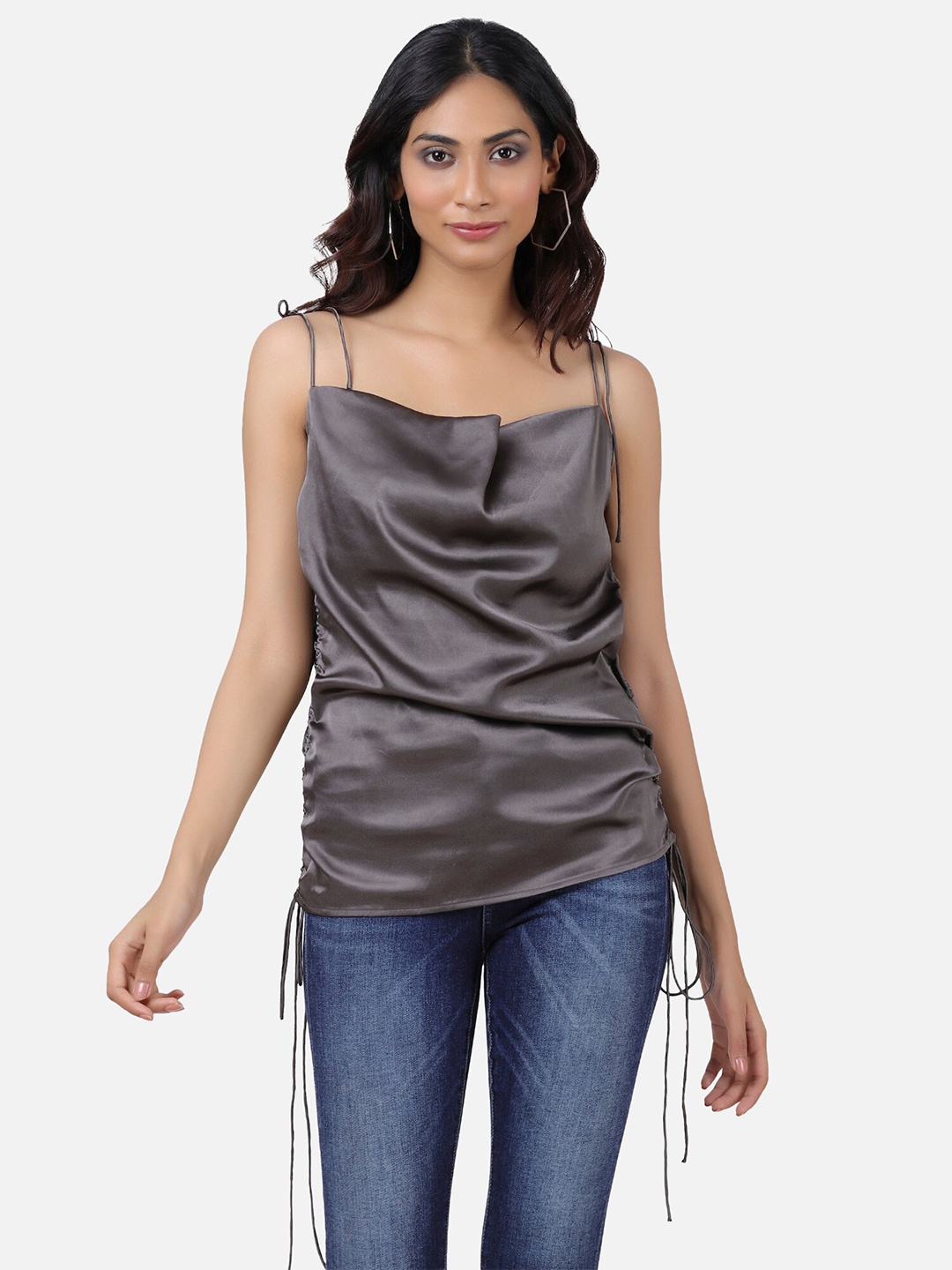 

ATTIC SALT Grey Georgette Regular Top