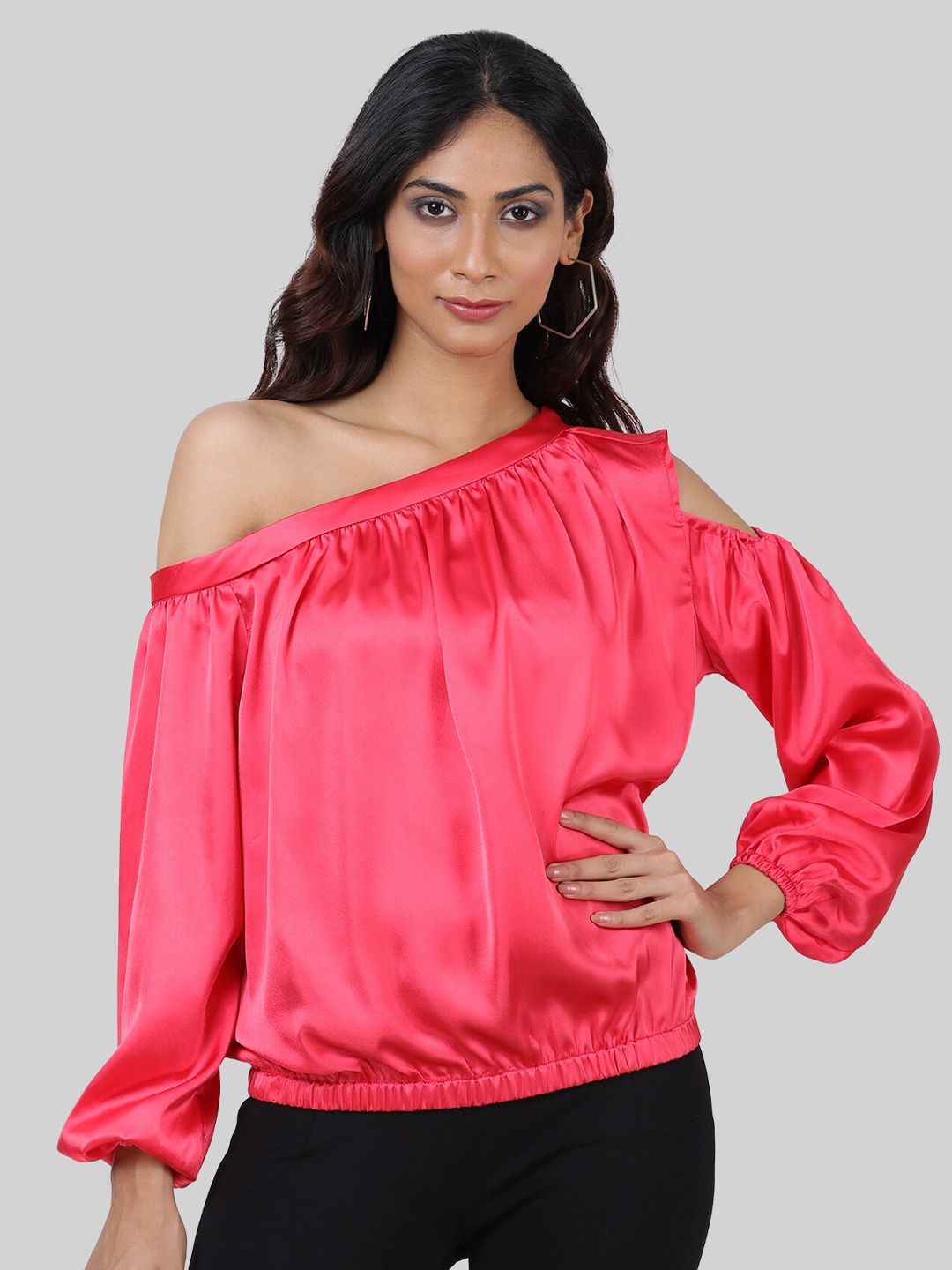 

ATTIC SALT Women Coral One Shoulder Top
