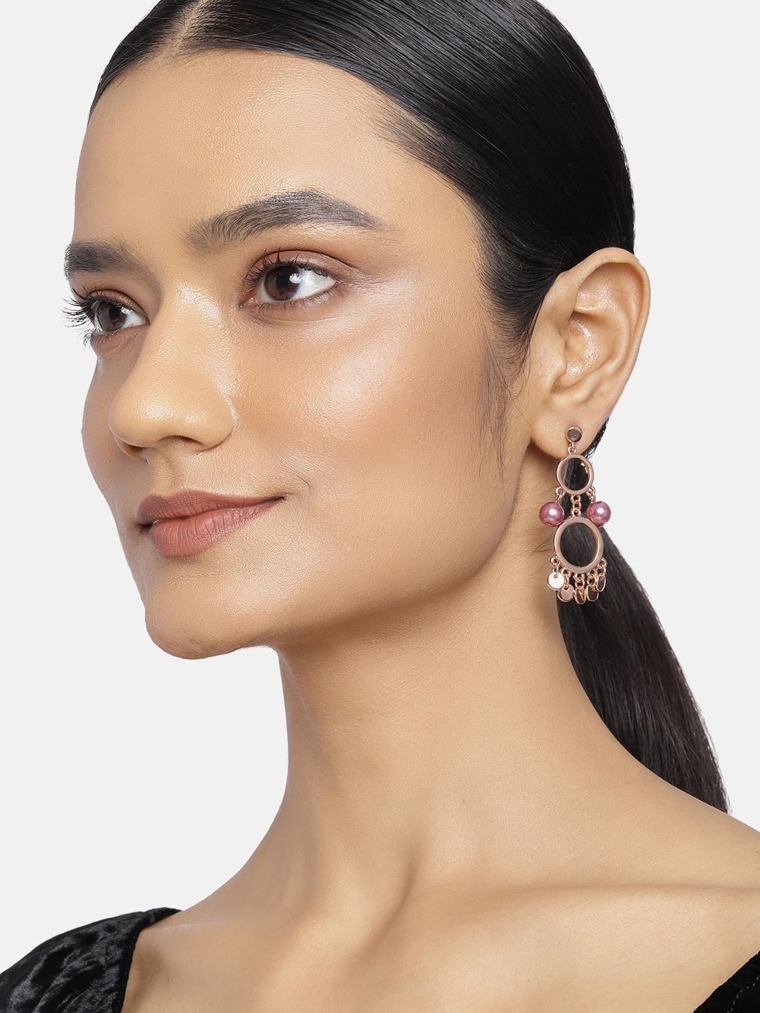 

Estele Rose Gold & Pink Contemporary Drop Earrings