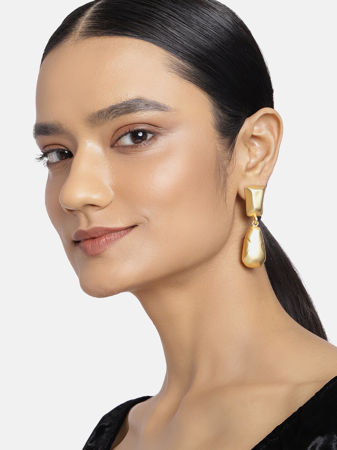 

Estele Gold-Toned Contemporary Drop Earrings