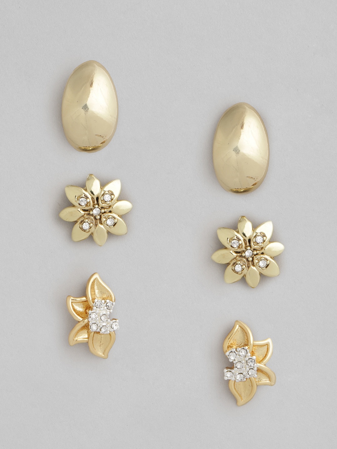 

Estele Gold-Toned & White Contemporary Studs Earrings