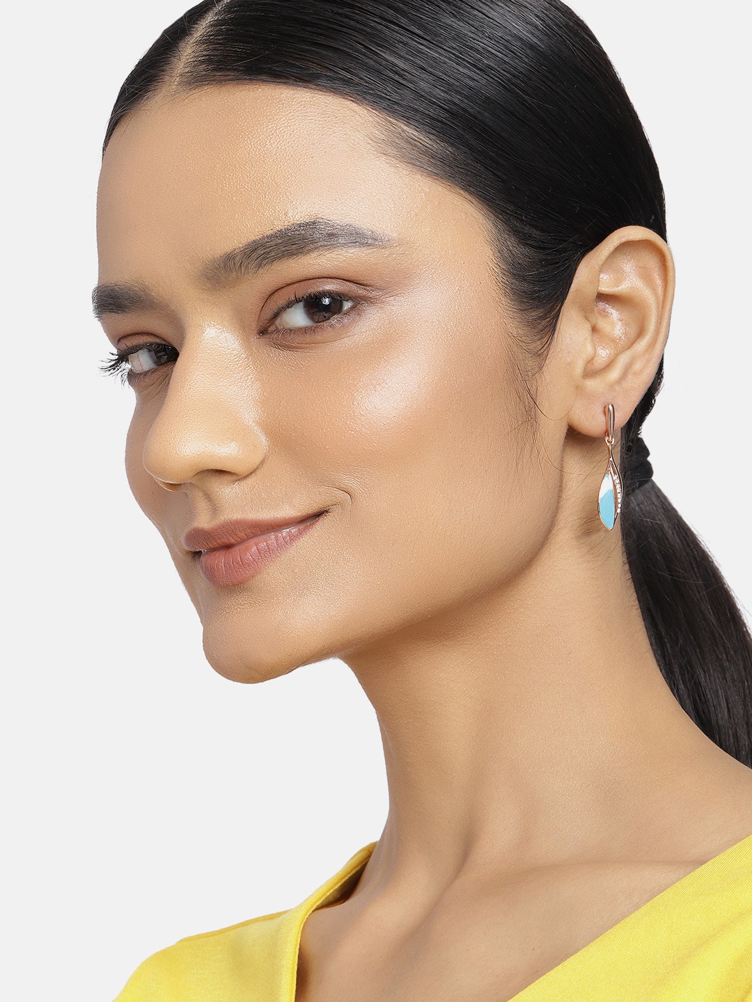

Estele Women Gold-Toned & Blue Contemporary Drop Earrings