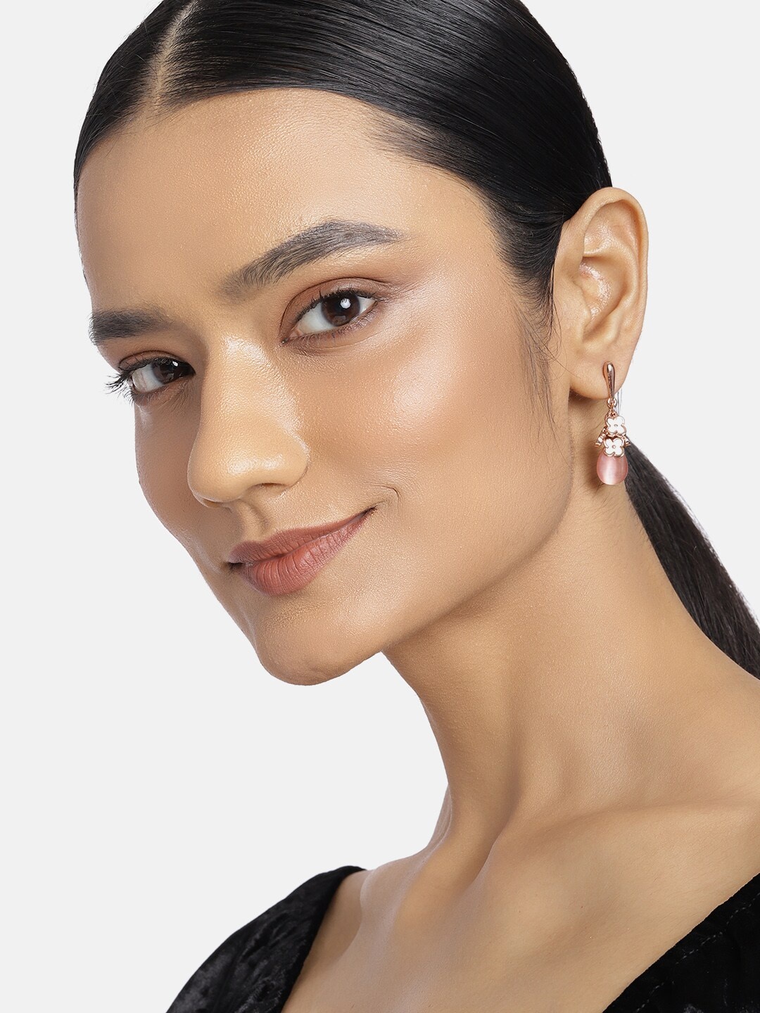 

Estele Rose Gold & Pink Contemporary Drop Earrings