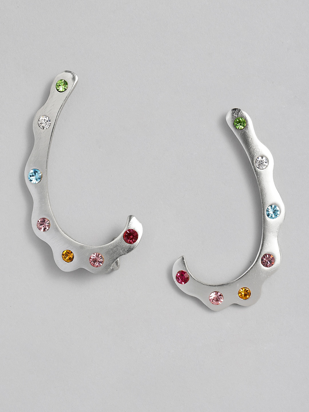 

Estele Women Silver-Toned & Multicoloured Contemporary Drop Earrings