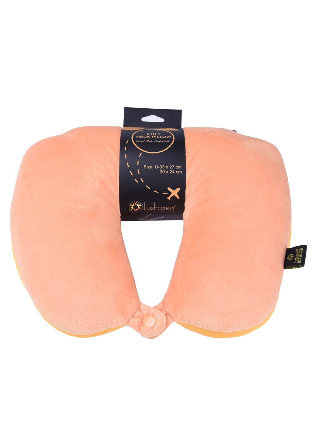 

Lushomes Yellow 2 in 1 Velvet Neck Pillow