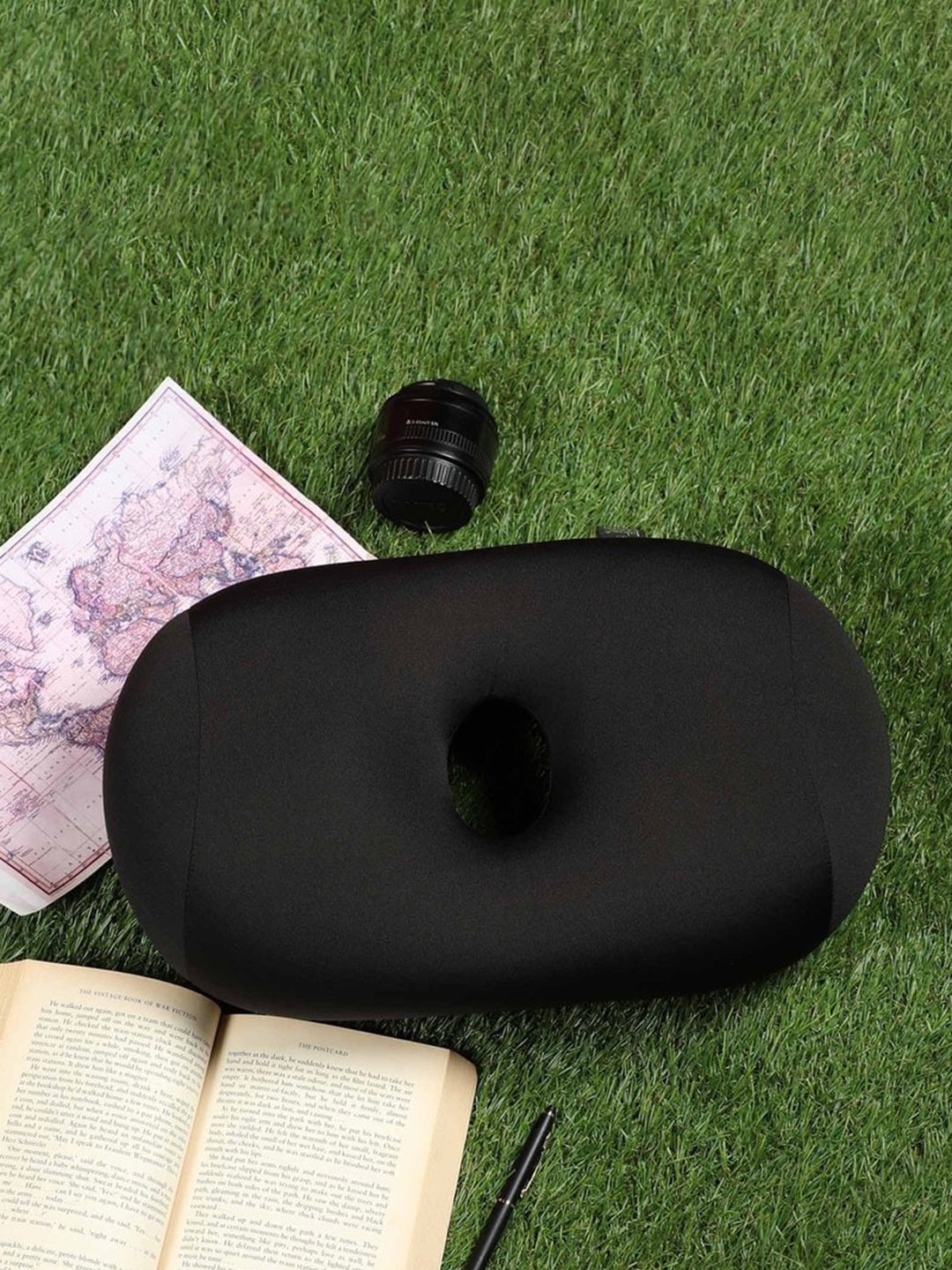 

Lushomes Black Microbeads Cervical Flight Bolster Nap Travel Pillow - Neck & Back Support
