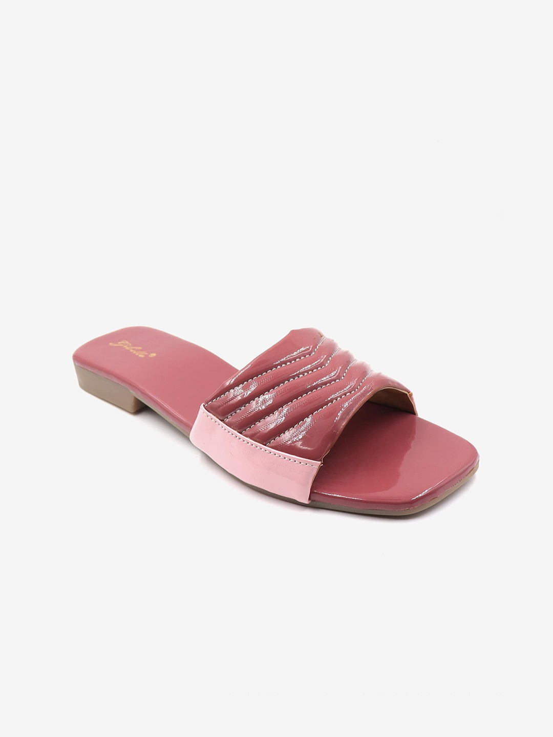 

Gibelle Women Maroon Striped Open Toe Flats