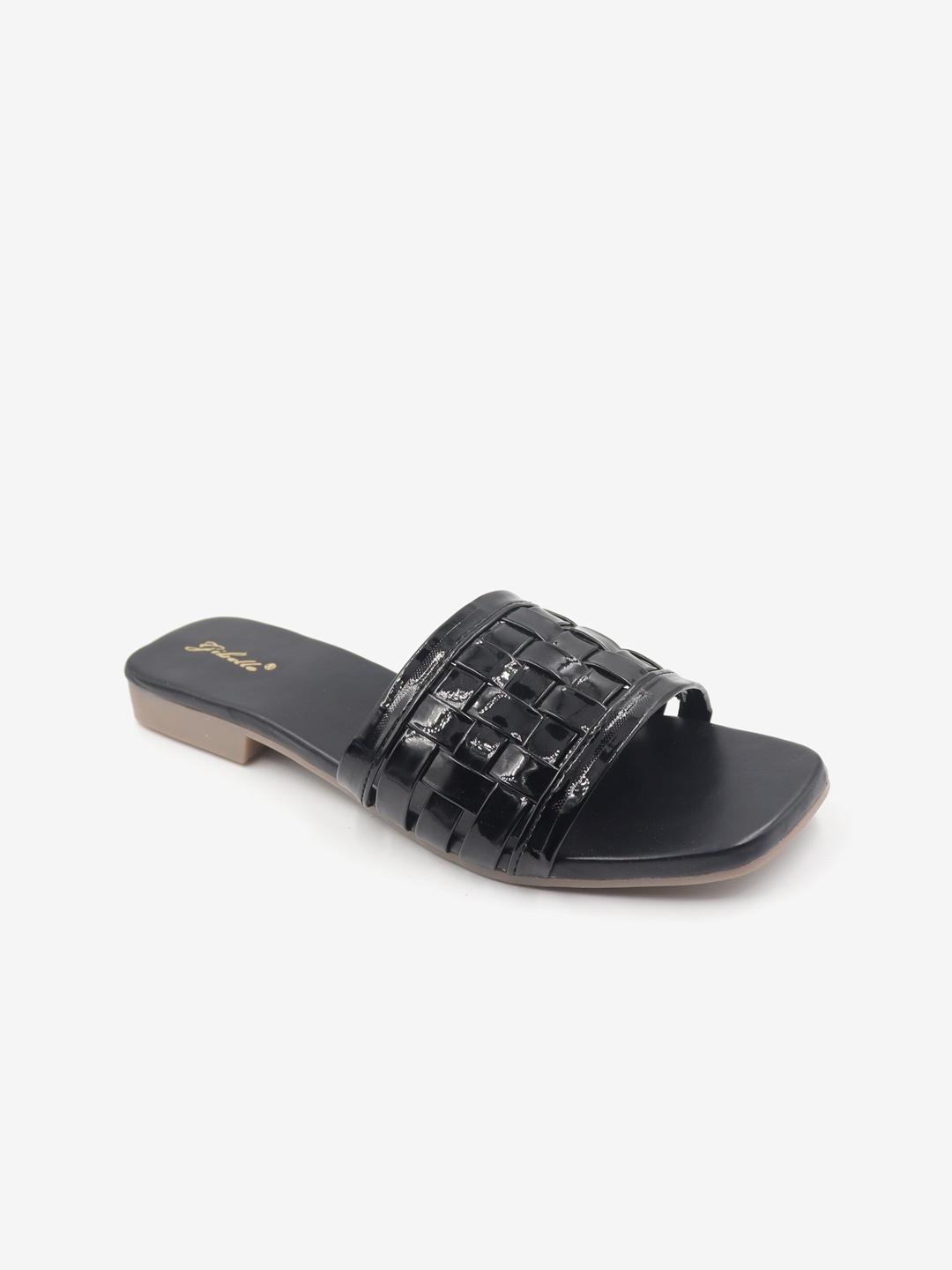 

Gibelle Women Black Embellished Open Toe Flats