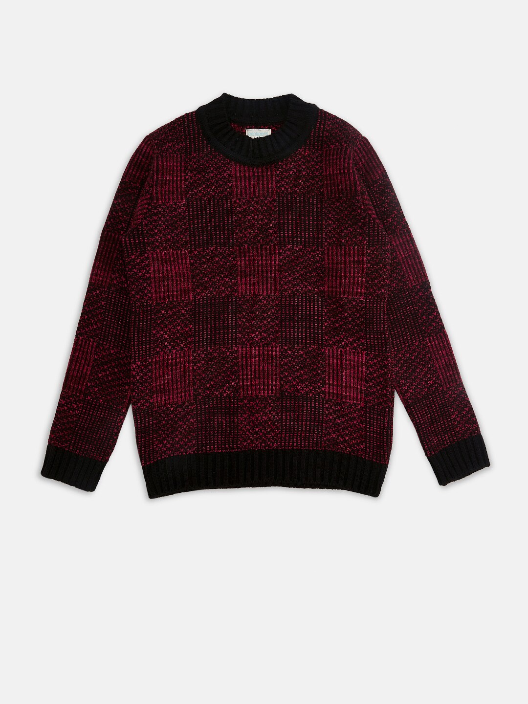 

Pantaloons Junior Boys Maroon & Black Acrylic Pullover