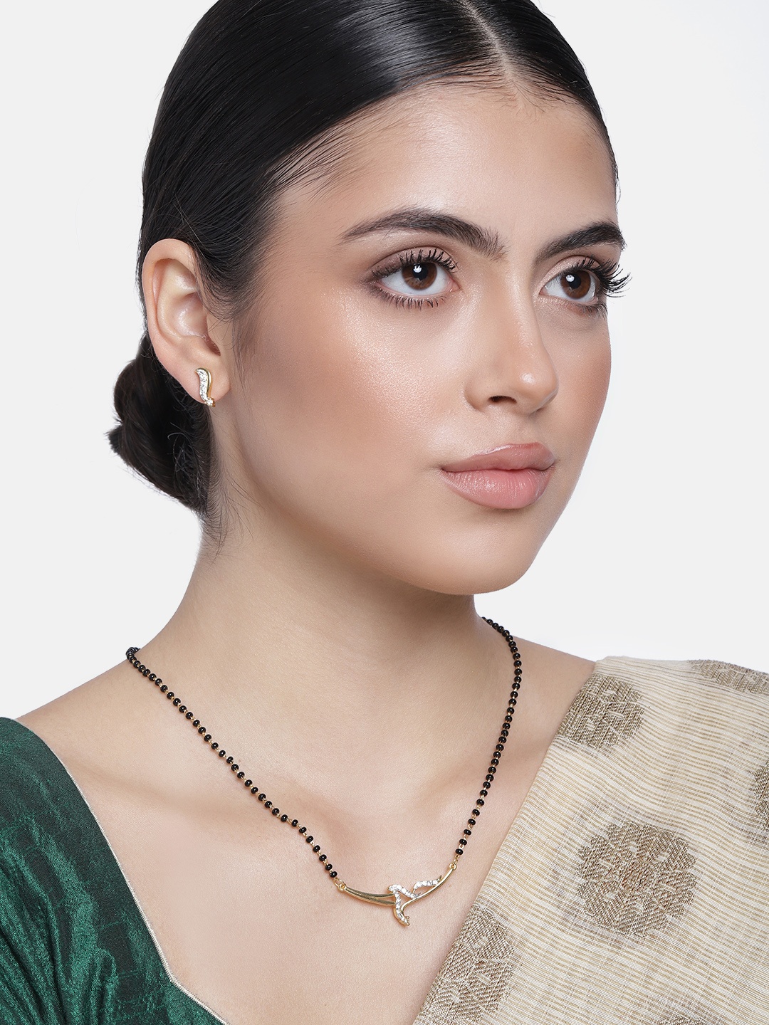 

Estele Gold Plated with Sophisticated Austrian Crystals Mangalsutra & Earrings Set