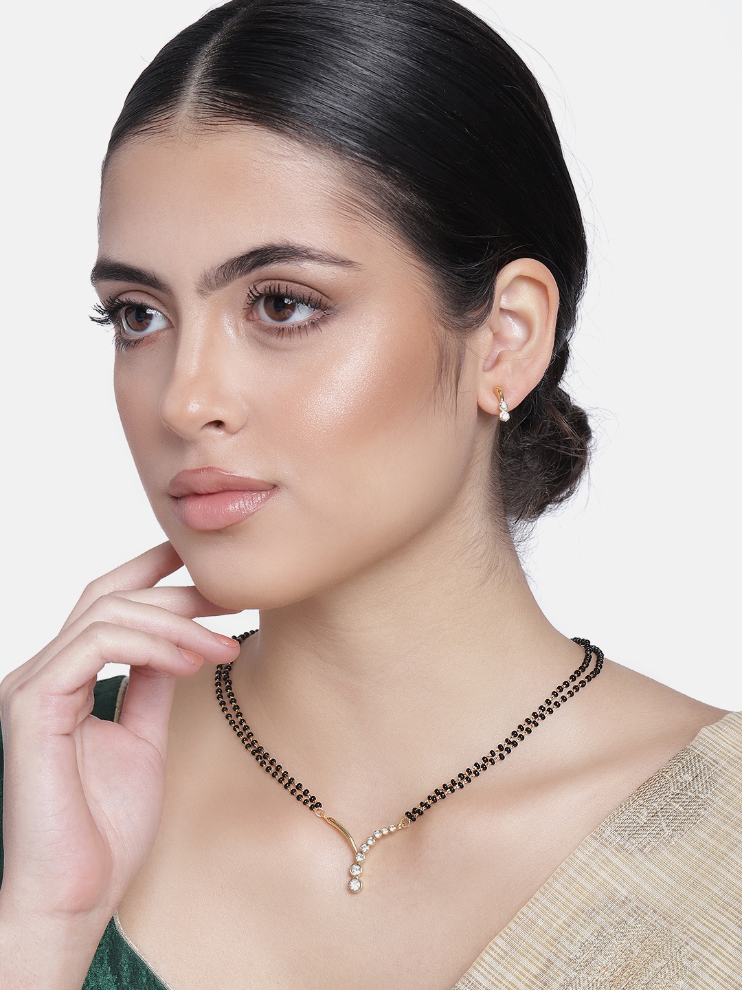 

Estele Gold Plated Facile Mangalsutra Necklace Set