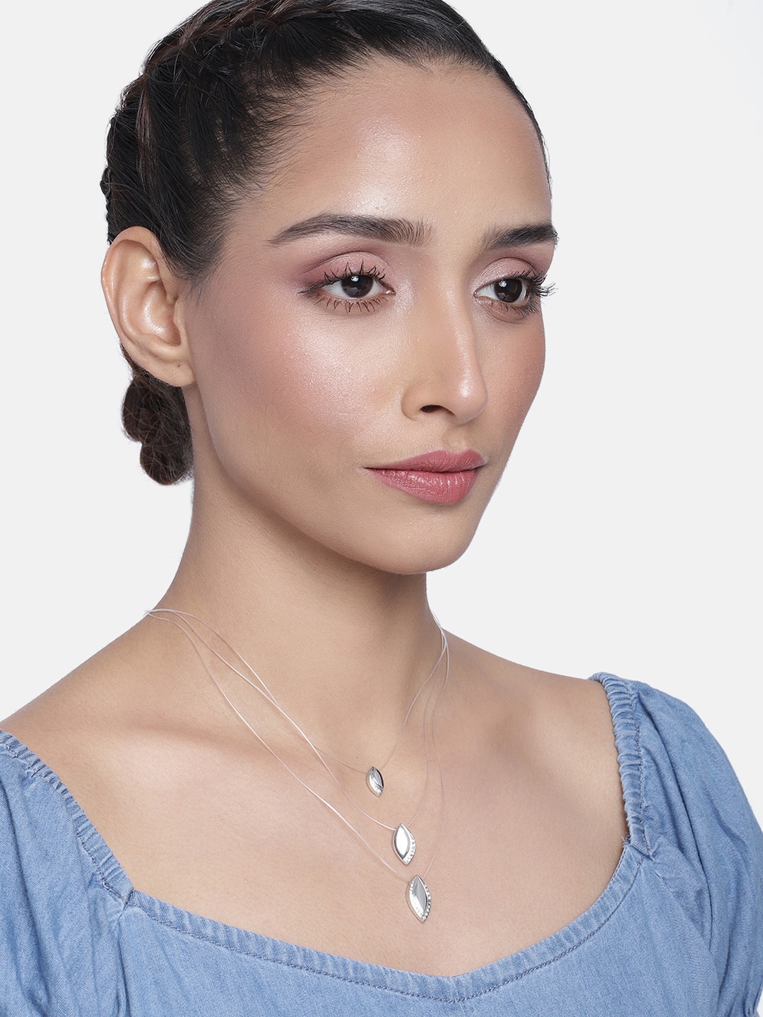 

Estele Silver-Toned & White Gold-Plated Necklace