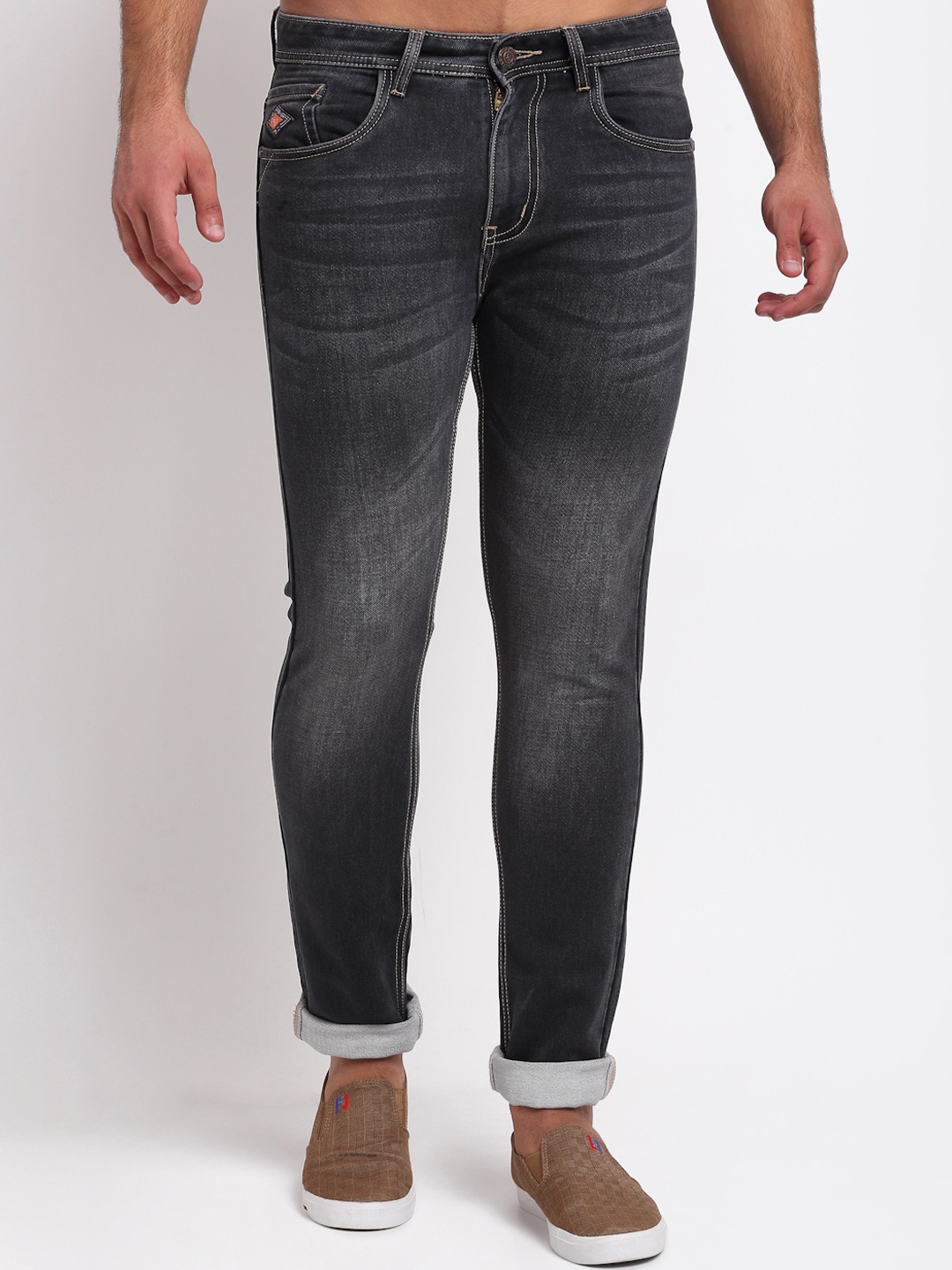 

LOUIS STITCH Men Grey Comfort Slim Fit Light Fade Stretchable Jeans
