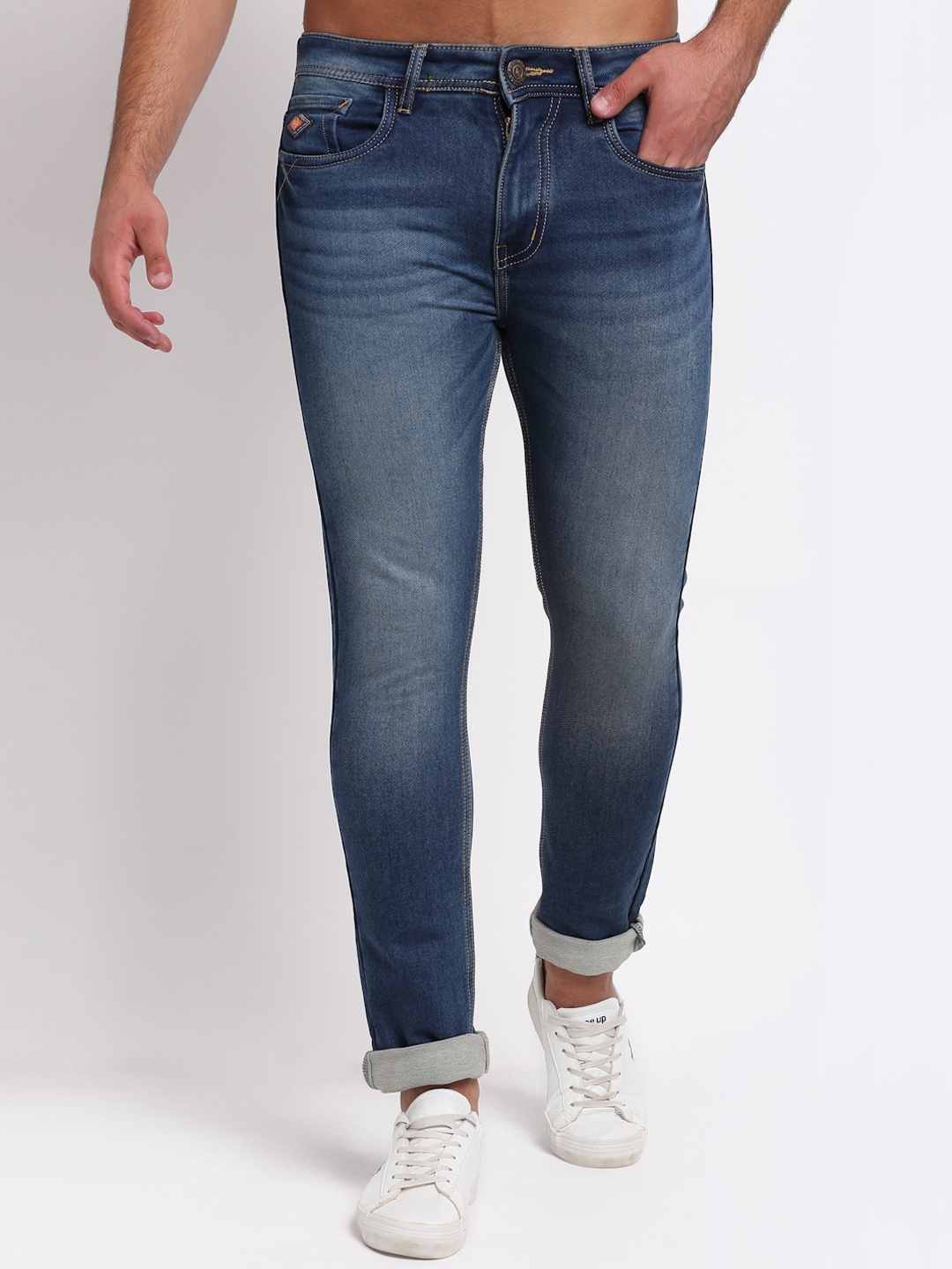 

LOUIS STITCH Men Blue Comfort Slim Fit Heavy Fade Stretchable Jeans