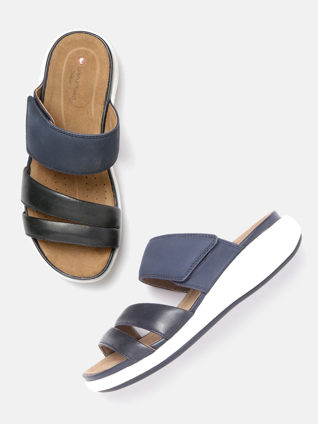 

Clarks Women Navy Blue Solid Open Toe Flats