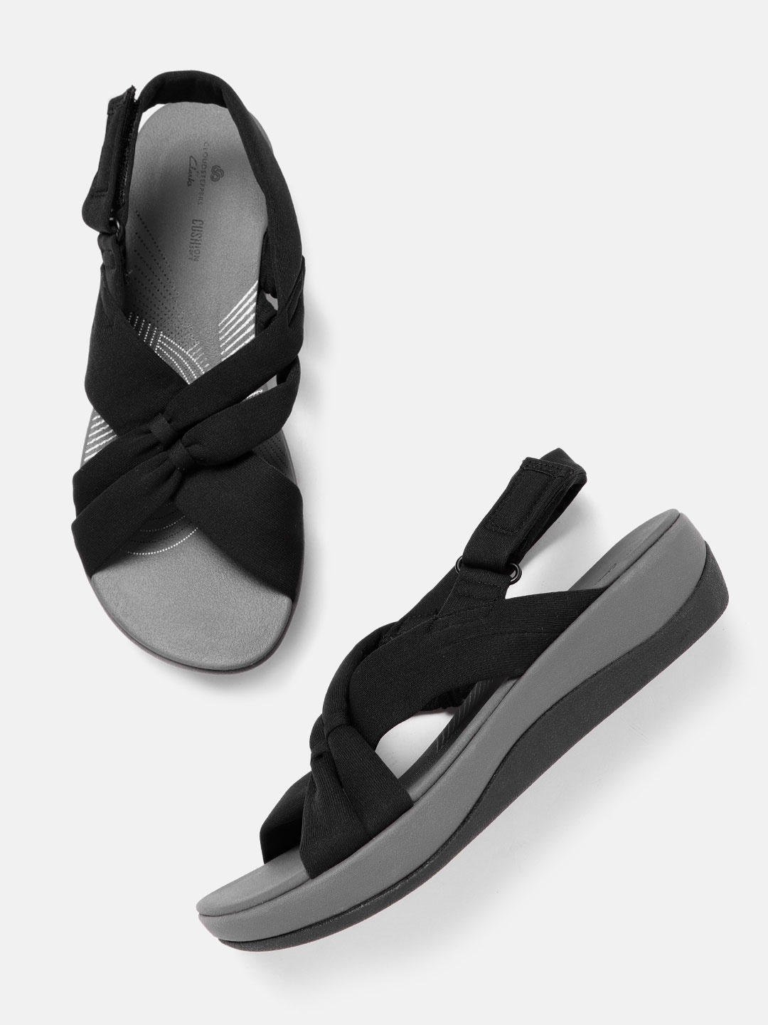 

Clarks Black Solid Comfort Sandals