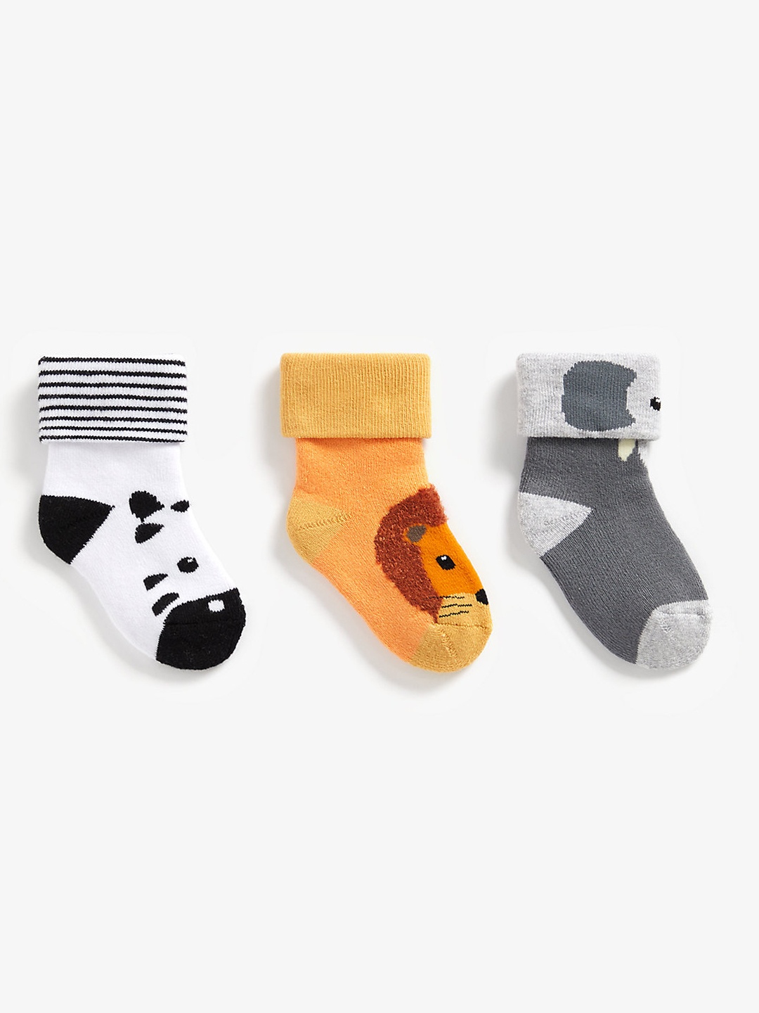 mothercare Boys Set of 3 Above Anke-Length Animal Design Socks, White