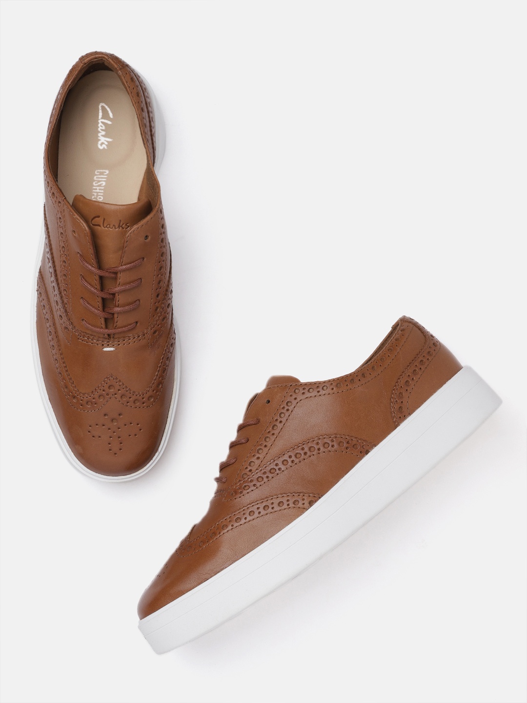 

Clarks Women Brown Leather Brogues