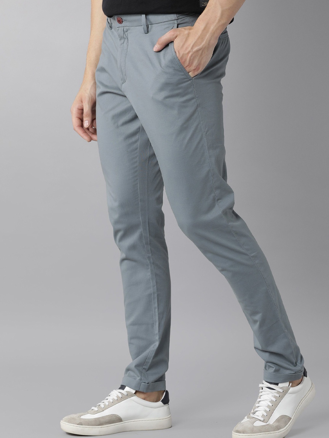 

RARE RABBIT Men Trews-1 Mid-Rise Slim Fit Trouser, Grey