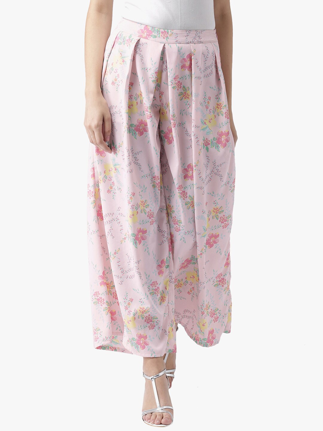 

DODO & MOA Women Pink Floral Printed Parallel Trousers