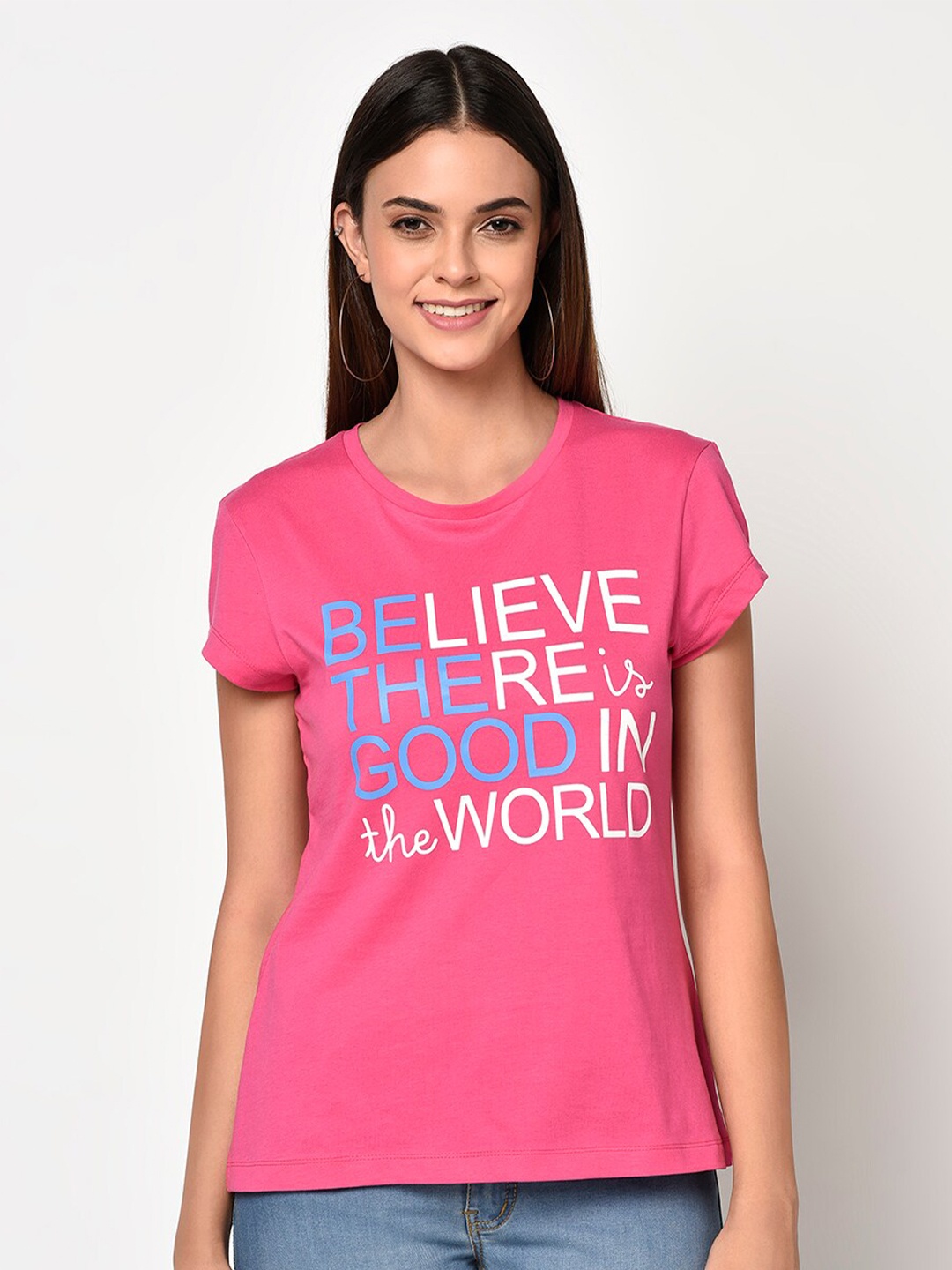 

DAiSY Women Pink Printed T-shirt