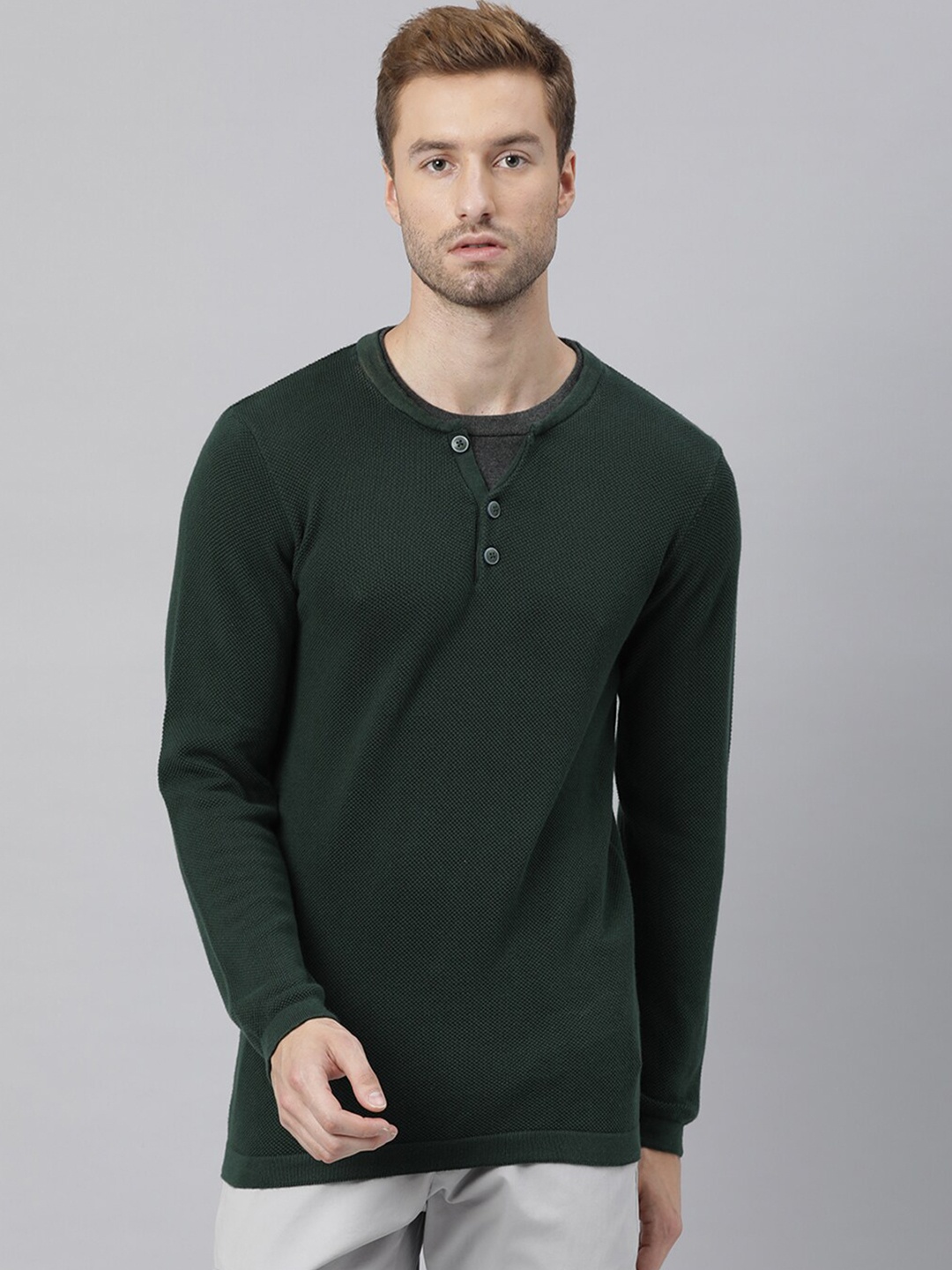 

RARE RABBIT Men Green Pullover