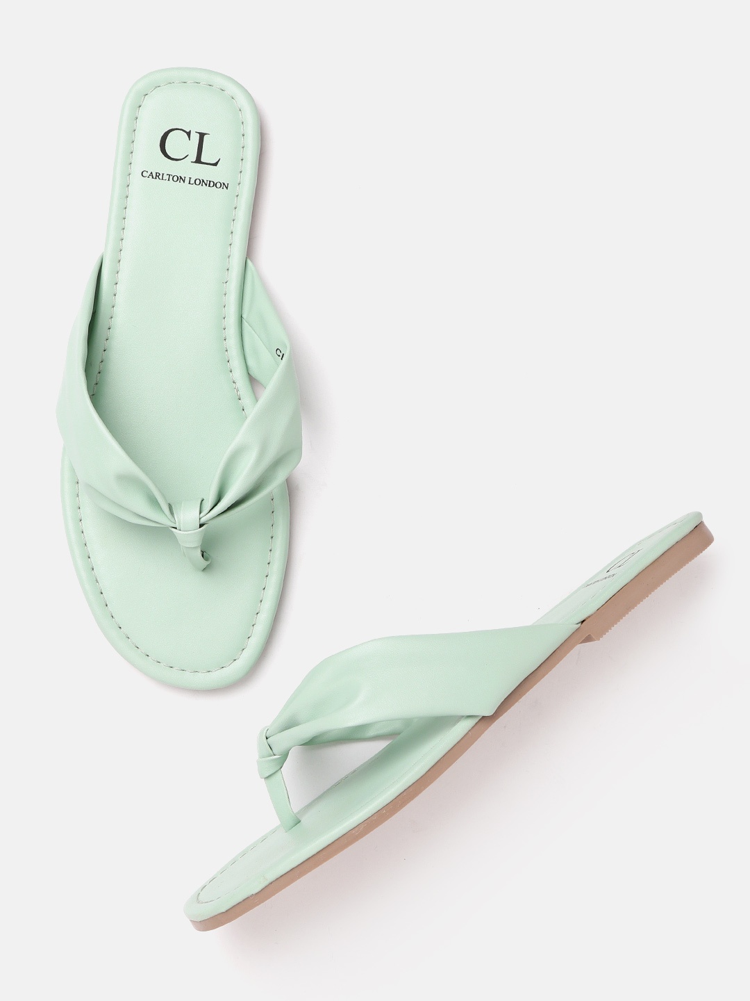 

Carlton London Women Mint Green Solid Open Toe Flats