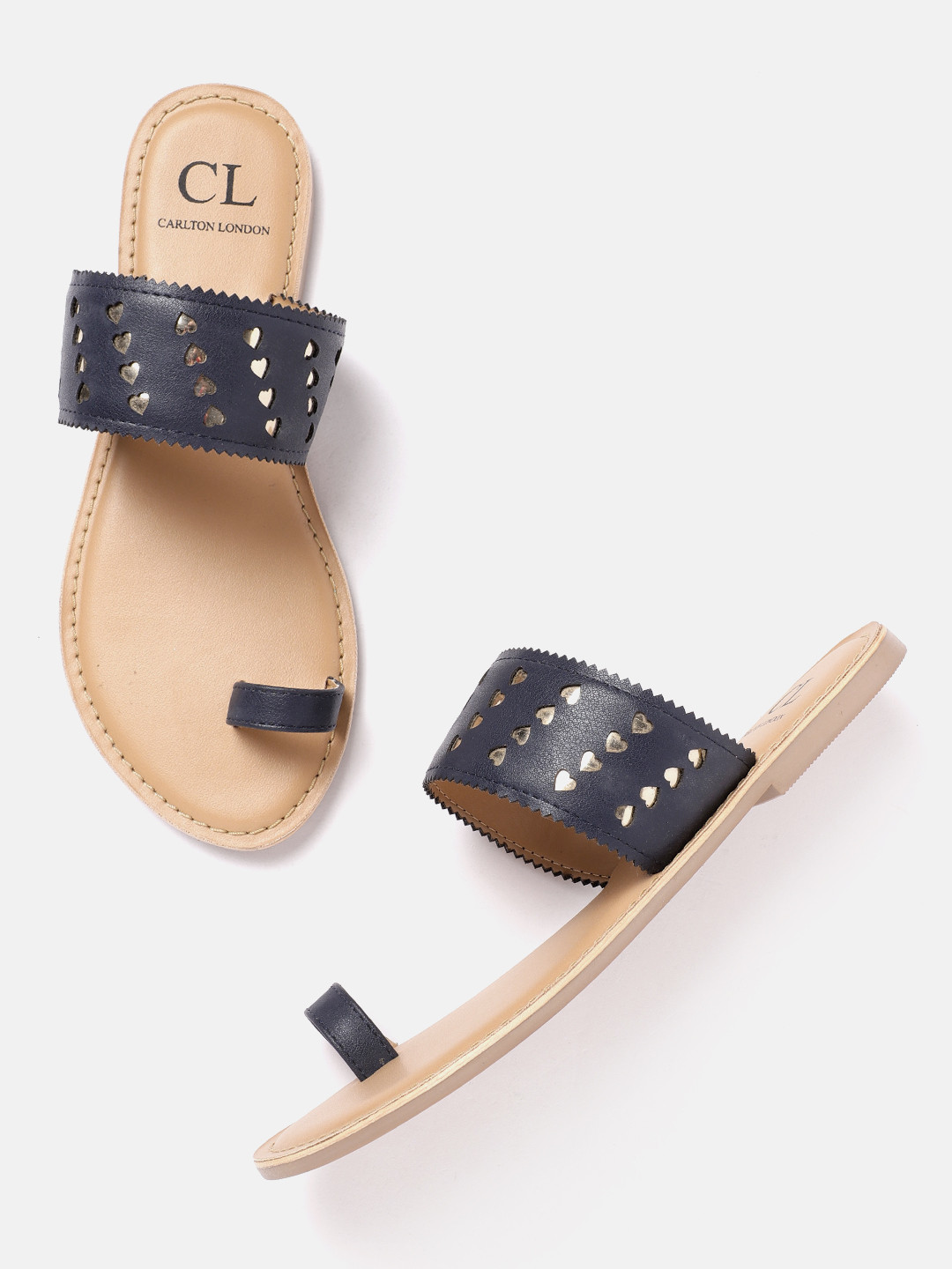 

Carlton London Women Textured One Toe Flats, Navy blue