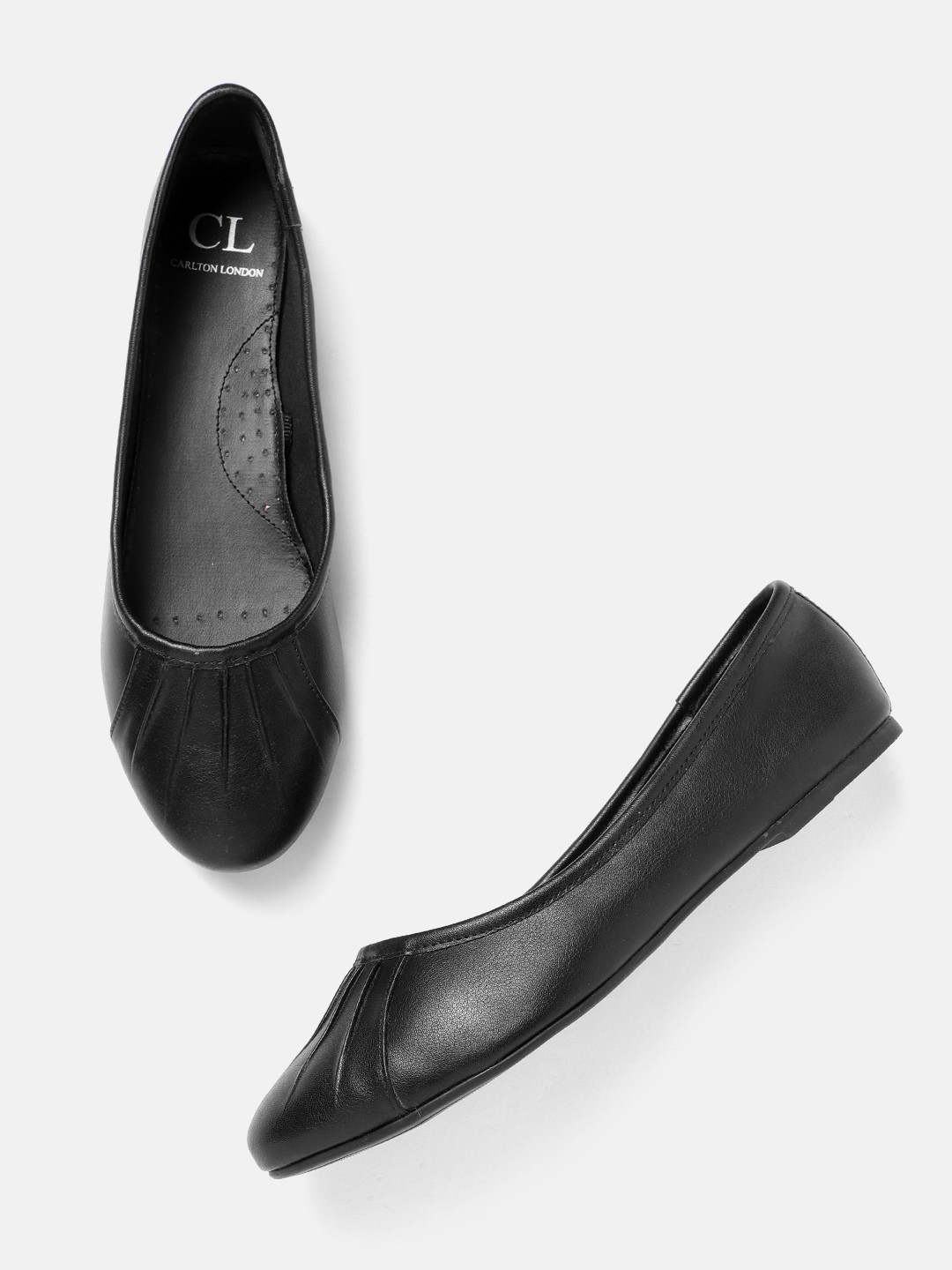 

Carlton London Women Textured Ballerinas, Black