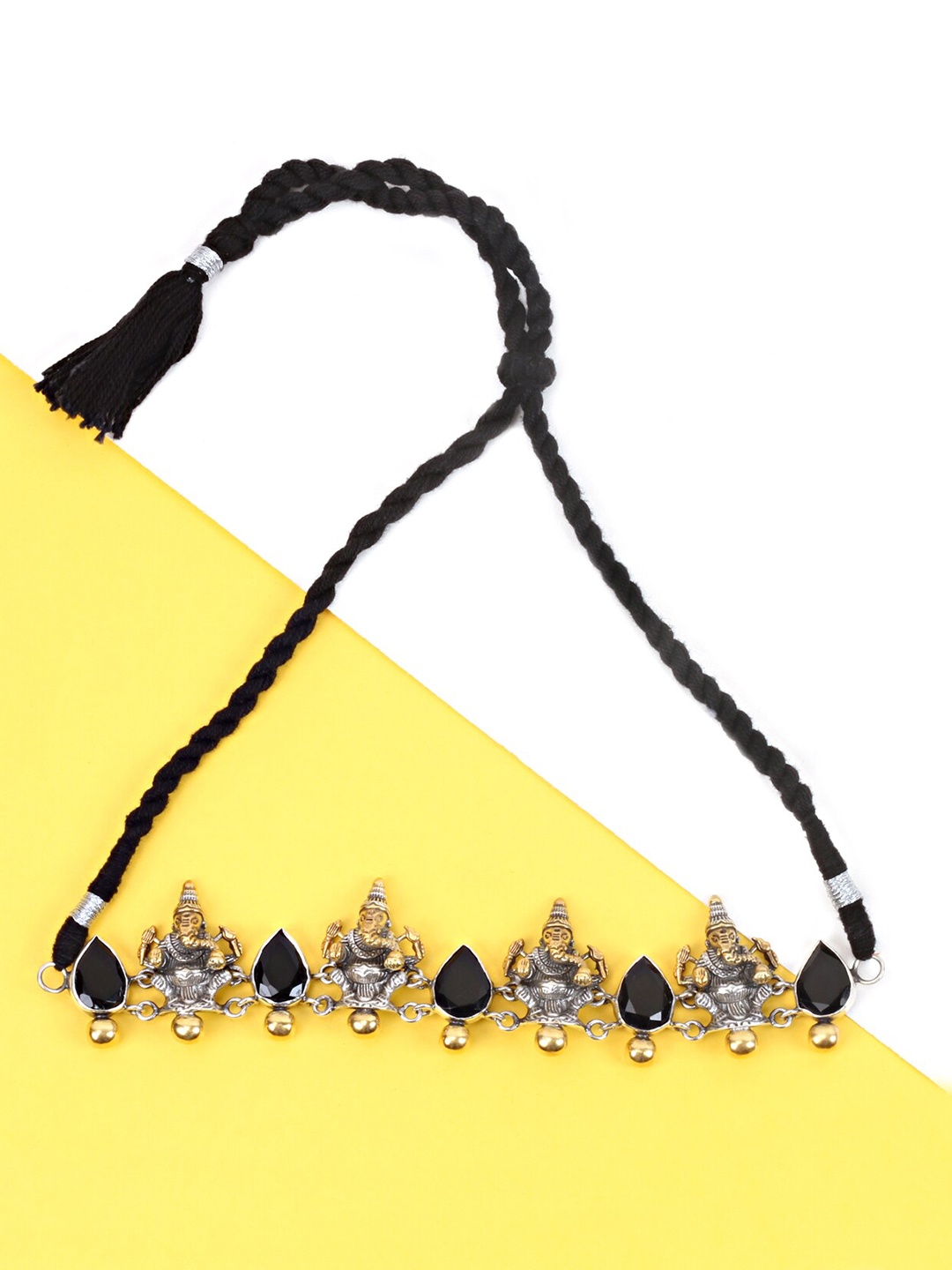 

SANGEETA BOOCHRA Gold-Plated & Black Silver Necklace