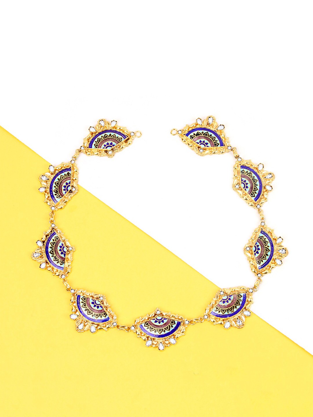 

SANGEETA BOOCHRA Gold-Plated & Blue Silver Necklace