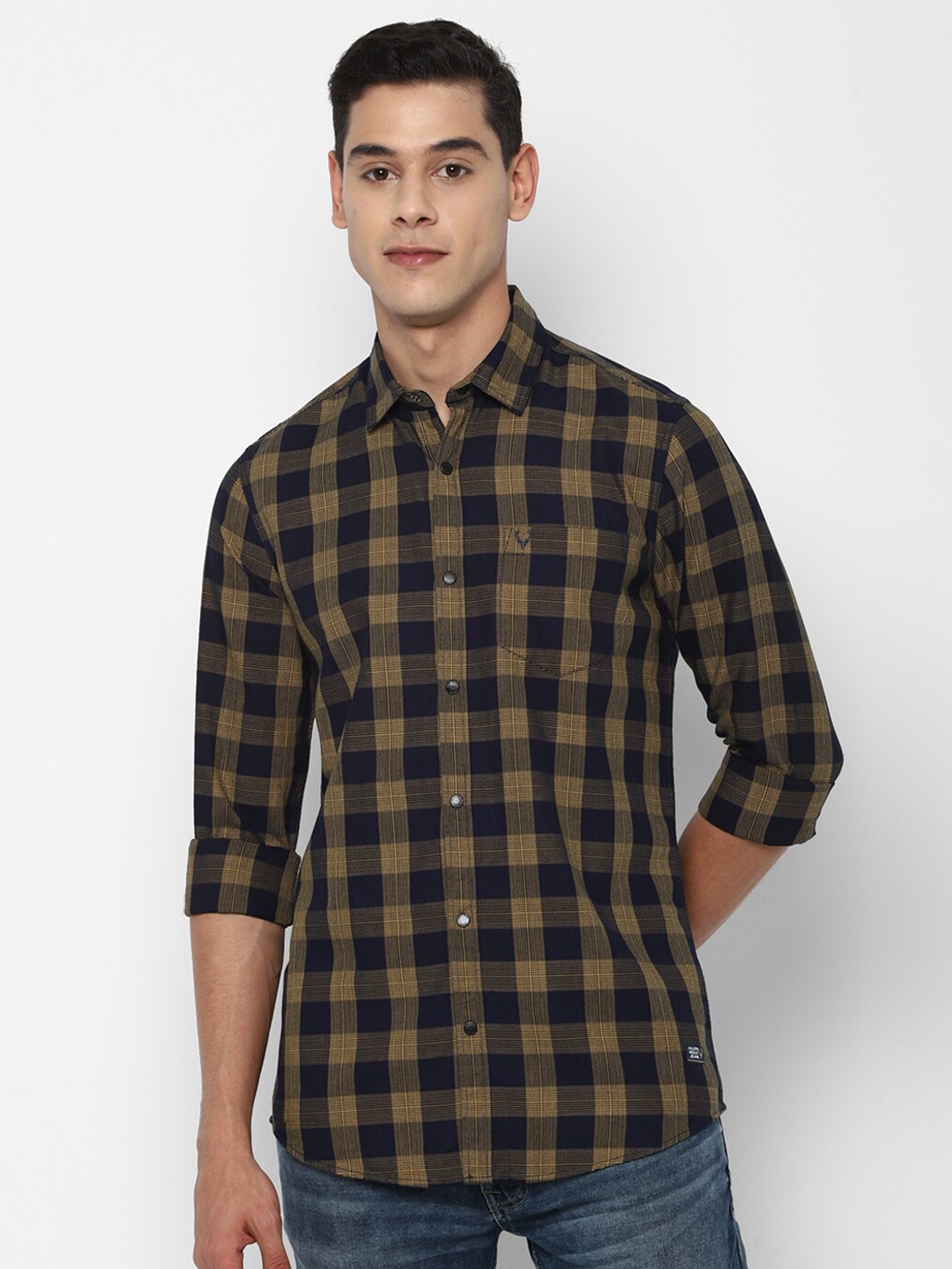 

Allen Solly Sport Men Black Opaque Checked Casual Shirt